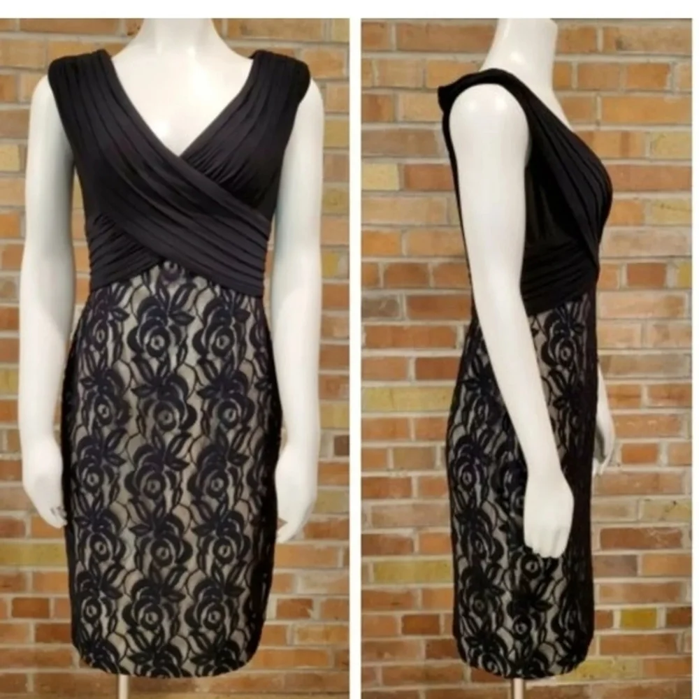 Adrianna Papell Black Lace Dress - Picture 2 of 8